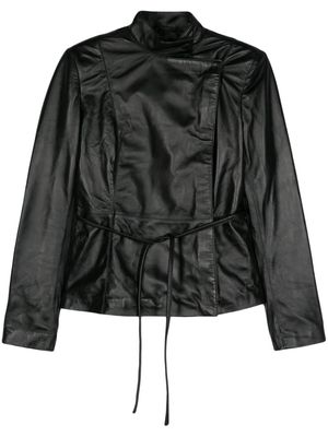 Ludovic de Saint Sernin belted zipped leather jacket - Black