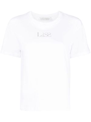 Ludovic de Saint Sernin crystal logo-detail organic cotton T-shirt - White