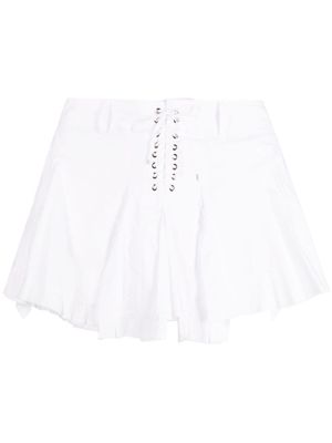 Ludovic de Saint Sernin lace-up cotton miniskirt - White