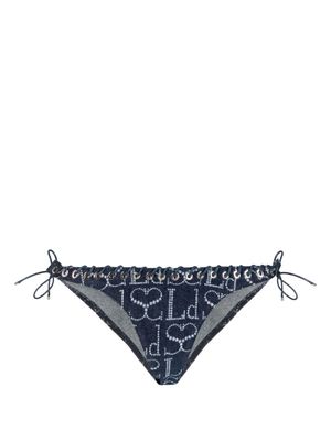Ludovic de Saint Sernin lace-up denim bikini bottoms - Blue