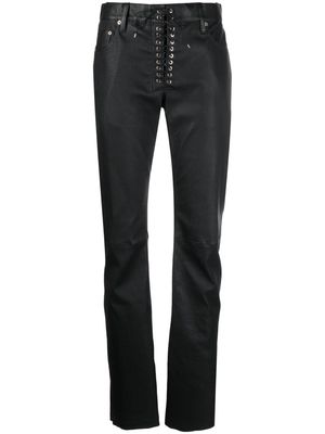 Ludovic de Saint Sernin lace-up leather trousers - Black