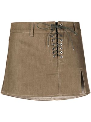 Ludovic de Saint Sernin lace-up miniskirt - Green
