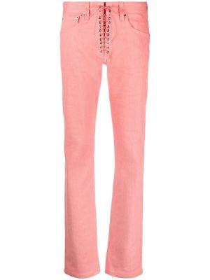 Ludovic de Saint Sernin lace-up straight-leg jeans - Pink