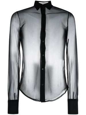Ludovic de Saint Sernin sheer slim-fit shirt - Black
