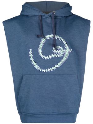 LUEDER graphic-print sleeveless hoodie - Blue