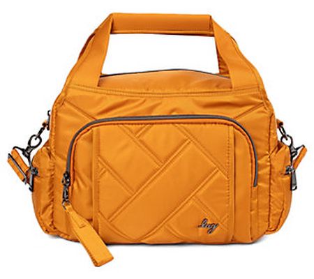 Lug Quilted Medium Satchel with Crossbody Strap -Rumble