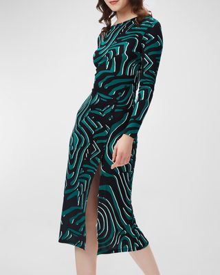 Lugosi Abstract-Print Jersey Midi Dress