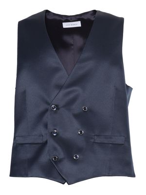 Luigi Bianchi Mantova Blue Double-breasted Vest