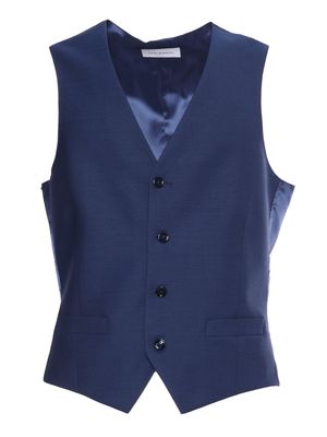 Luigi Bianchi Mantova Bright Blue Single-breasted Vest