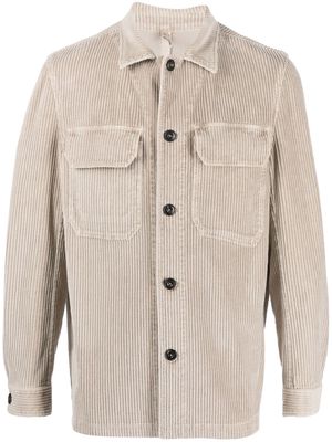 LUIGI BIANCHI MANTOVA button-up corduroy shirt jacket - Neutrals