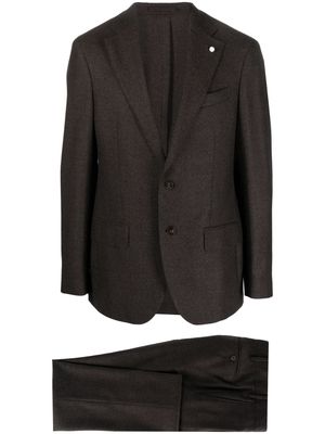 LUIGI BIANCHI MANTOVA notched-lapel single-breasted suit - Brown