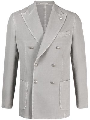 LUIGI BIANCHI MANTOVA peak-lapel double-breasted blazer - Grey