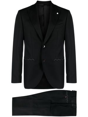 LUIGI BIANCHI MANTOVA peak-lapels single-breasted suit - Black