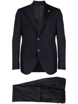 LUIGI BIANCHI MANTOVA peak-lapels single-breasted suit - Blue