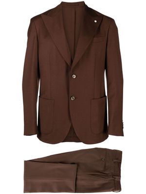 LUIGI BIANCHI MANTOVA peak-lapels single-breasted suit - Brown