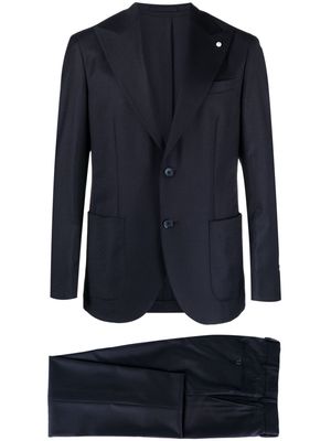 LUIGI BIANCHI MANTOVA peak-lapels wool blend suit - Blue