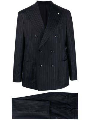 LUIGI BIANCHI MANTOVA pinstripe-pattern double-breasted suit - Blue