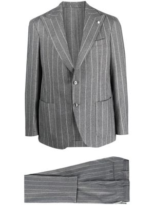 LUIGI BIANCHI MANTOVA pinstripe-pattern single-breasted suit - Grey