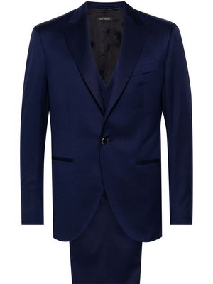 LUIGI BIANCHI MANTOVA single-breasted three-piece suit - Blue