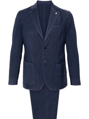 LUIGI BIANCHI MANTOVA single-breasted virgin wool suit - Blue