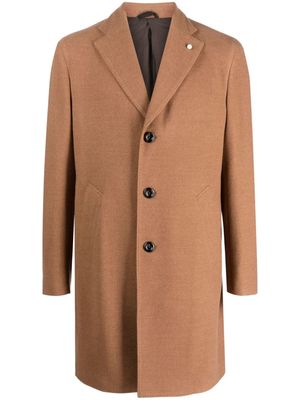 LUIGI BIANCHI MANTOVA single-breasted wool coat - Brown