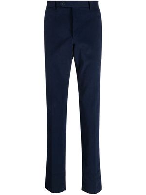 LUIGI BIANCHI MANTOVA slim-cut cotton trousers - Blue
