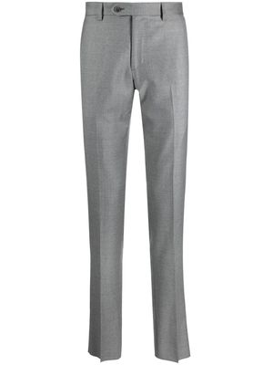 LUIGI BIANCHI MANTOVA slim-cut virgin wool trousers - Grey