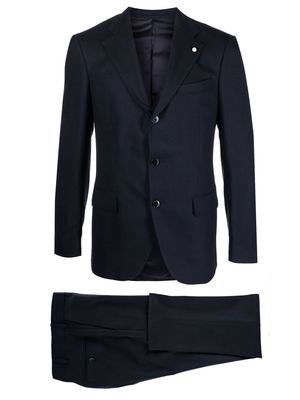LUIGI BIANCHI MANTOVA virgin wool-blend tailored suit - Blue