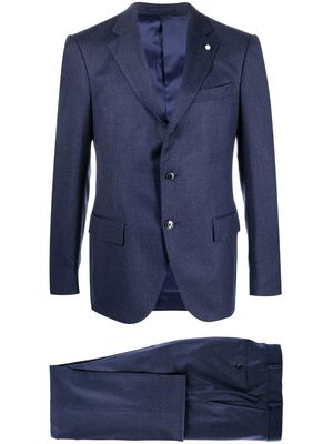 LUIGI BIANCHI MANTOVA wool-silk blend tailored suit - Blue