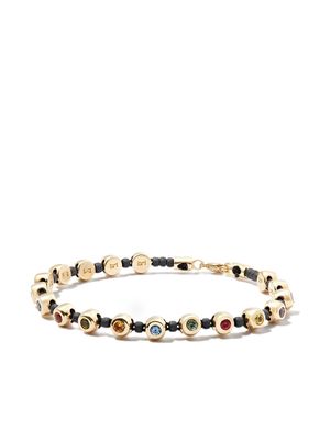LUIS MORAIS 14kt yellow gold beaded rainbow sapphire bracelet