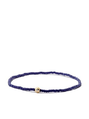 LUIS MORAIS 14kt yellow gold diamond beaded bracelet - Blue