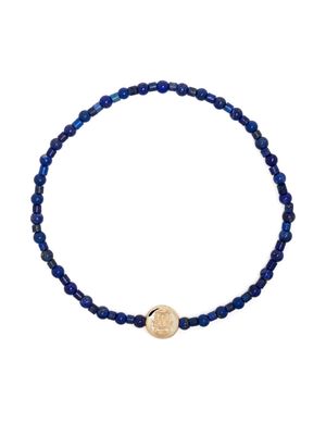 LUIS MORAIS 14kt yellow gold Good Luck beaded bracelet - Blue