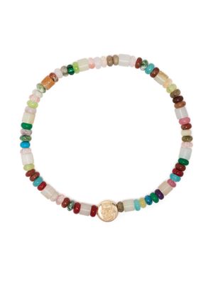 LUIS MORAIS 14kt yellow gold Good Luck beaded bracelet - Multicolour