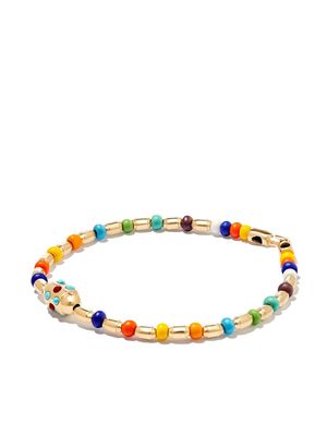 LUIS MORAIS 14kt yellow gold Rainbow cabochon beaded bracelet