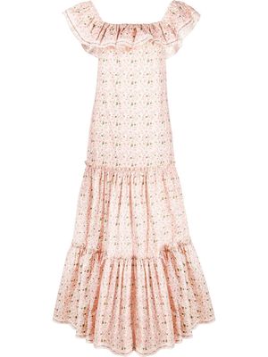 Luisa Beccaria floral-print sleeveless dress - Pink