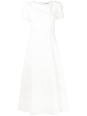 Luisa Beccaria short-sleeve flared dress - White