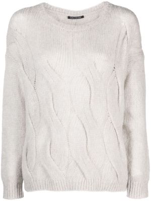 Luisa Cerano cable-knit brushed-effect jumper - Grey