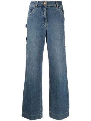 Luisa Cerano cargo wide denim jeans - Blue