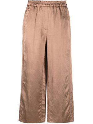 Luisa Cerano cropped wide-leg trousers - Brown