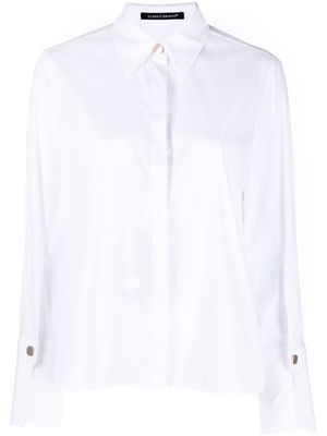 Luisa Cerano decorative-button cotton-blend shirt - White