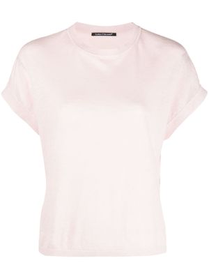 Luisa Cerano fine-knit round-neck T-shirt - Pink