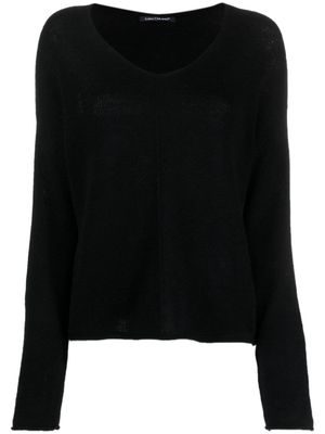 Luisa Cerano fine-knit U-neck jumper - Black
