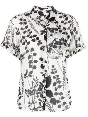 Luisa Cerano floral-print button-up cotton shirt - Neutrals