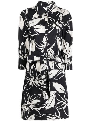 Luisa Cerano floral-print shirt dress - Black