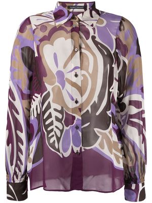 Luisa Cerano floral-print shirt - Purple