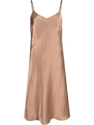 Luisa Cerano knot detail flared mid dress - Brown