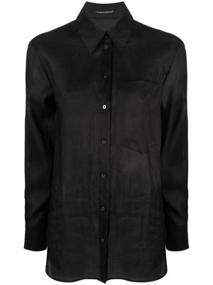 Luisa Cerano long-sleeve ramie shirt - Black