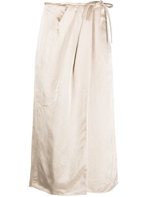 Luisa Cerano mid-length wrap skirt - Neutrals