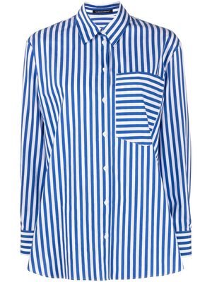 Luisa Cerano multi-striped long-sleeves shirt - Blue