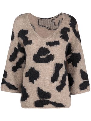 Luisa Cerano patterned knit jumper - Neutrals